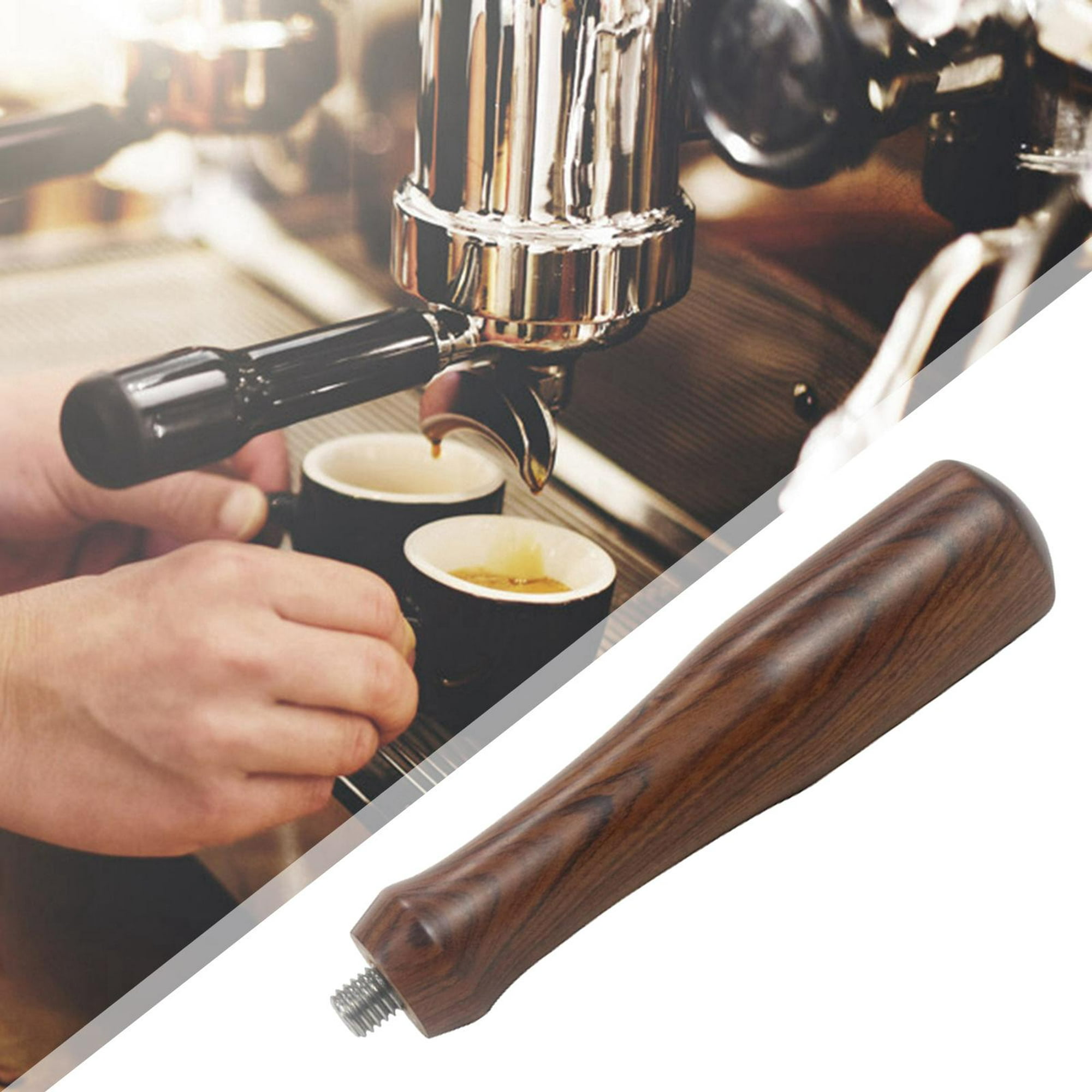 Portafiltro sin fondo de madera maciza, 51mm, Mango para máquina de café  espresso