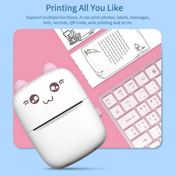 Mini impresora de etiquetas de gatos y osos, impresora térmica