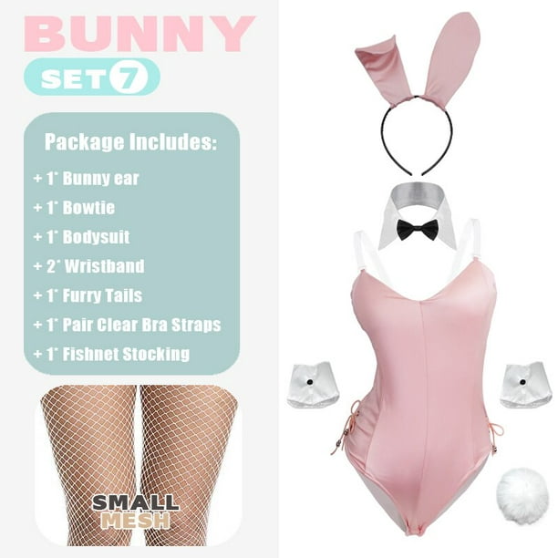 Sexy Cute Bunny Girl Faux Leather Material Rabbit Woman Set de buena  calidad se puede usar para Comic Show Kawaii Cosplay Bunny Costume Tan  Jianjun unisex