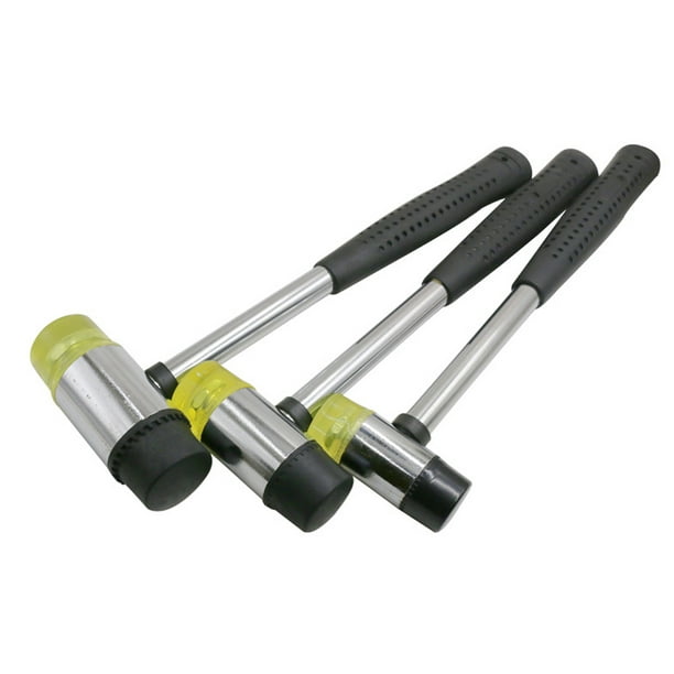 Mazo de martillo de goma de 10 onzas, tubo de acero resistente con mango de  goma antideslizante, herramienta de instalación de mazo de goma de doble