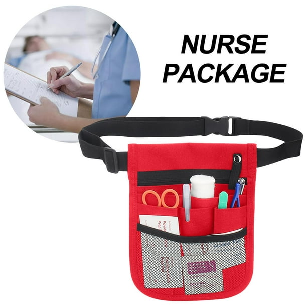  YIWANGO Riñonera práctica para enfermera, bolsa de bolsillo  para enfermera, bolsa organizadora de cinturón, riñonera para el trabajo,  bolsa de herramientas para enfermeras (color rojo, tamaño: Herramientas y  Mejoras del Hogar