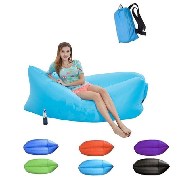 Sofá inflable perezoso portátil para exteriores, cama inflable