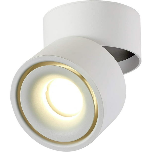 Foco LED Interior 5W, Plafón Orientable 360° Giratorio e iluminación de  superficie COB LED 10x10cm/Aluminio Aplique (Blanco-4000K) brillar  Electrónica