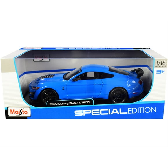 2020 ford mustang shelby gt500 azul claro  edición especial  118 modelo de coche a presión de mai maisto 31452bl