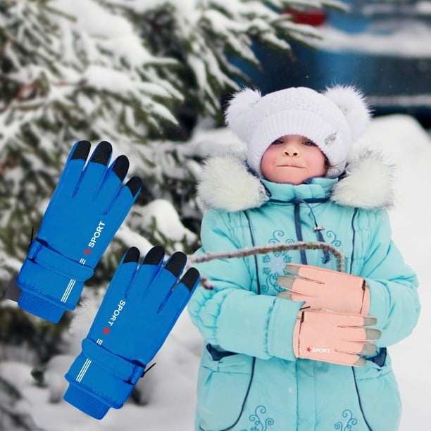 Guantes de nieve de invierno para niños, guantes de esquí  impermeables para niñas, guantes de nieve para niños pequeños, guantes de  snowboard para exteriores (rosa) : Ropa, Zapatos y Joyería