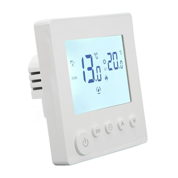  Termostato programable, calefacción eléctrica, controlador de  temperatura inteligente de pantalla digital : Herramientas y Mejoras del  Hogar