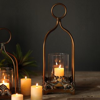 Porta vela Portavelas de hierro artificial portavelas candeliere de para  decoración para hogar, boda, Fanmusic Porta vela