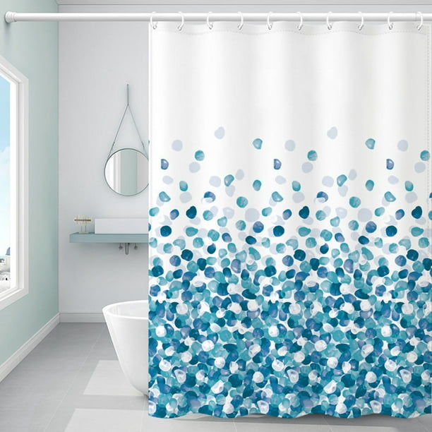 Cortina de ducha, para bañera y baño, lavable, antimoho y antibacteriana  180 x 180 cm (71 x 71 pulgadas) - 100 % poliéster (Patrón de mosaico de  azulejos - azul, paquete individual) JAMW Sencillez