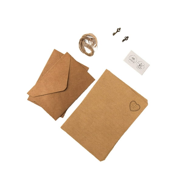 Methold Paquete de 12 sobres Kraft de superficie lisa, papel de carta  exquisito, sobres hechos a mano, accesorios de estampado, suministros de  cartulina tipo 7
