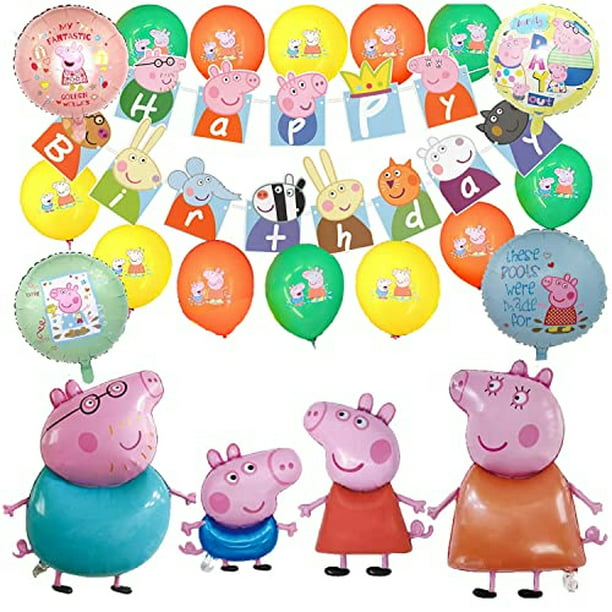 5 piezas/juego Peppa pig lámina globos lámina globos de lámina suministros  fiesta de cumpleaños