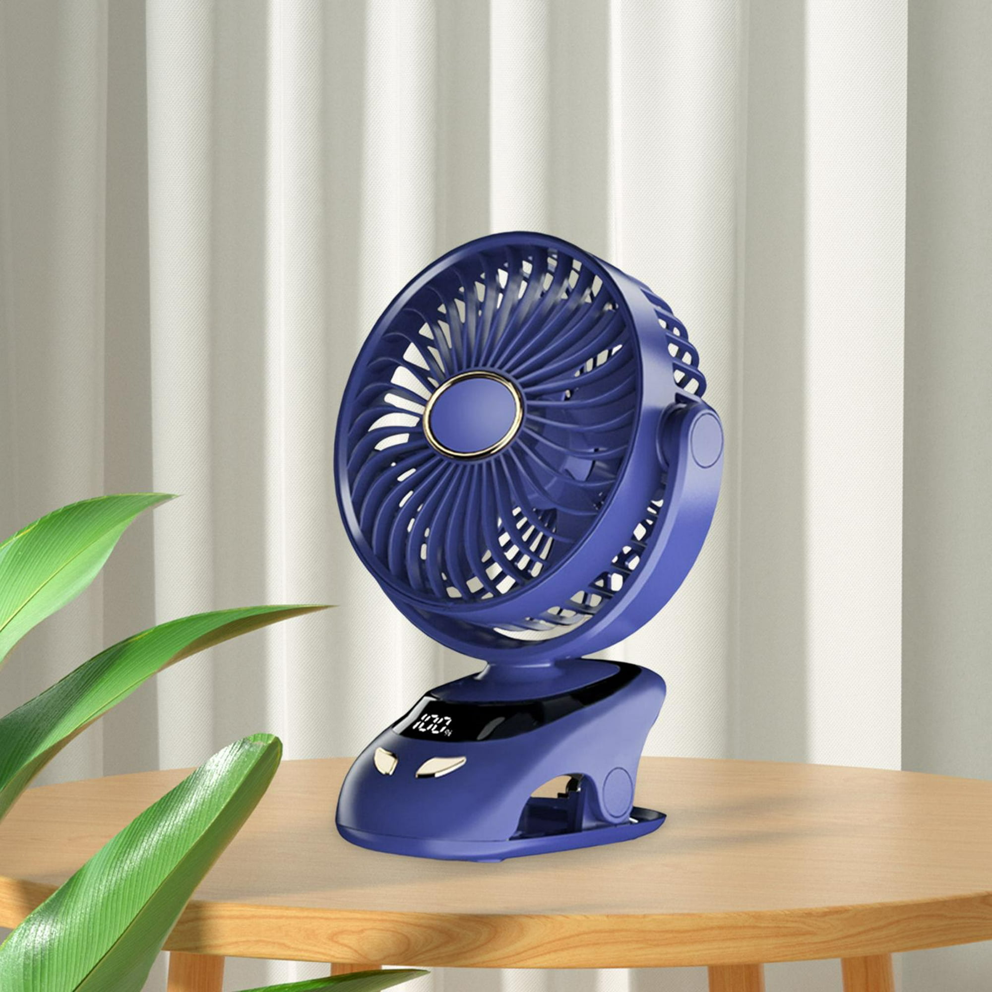 Mini ventilador USB con pilas, pequeño ventilador de escritorio con carga  USB para Office Beach azul Macarena Abanico portátil