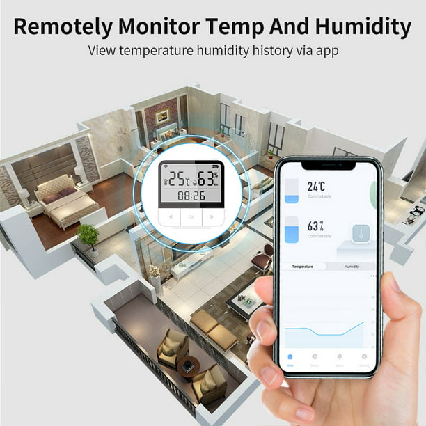 Termometro Wifi Higrometro, Humedad Y Temperatura Tuya Smart