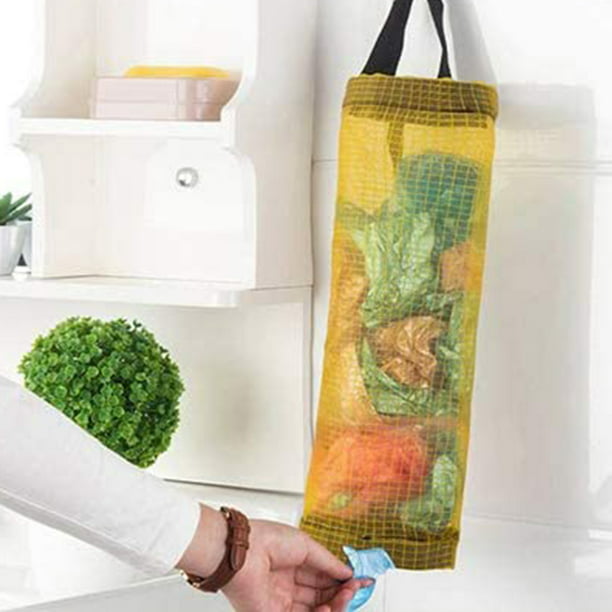 Dispensador de bolsas de plástico, soporte para bolsas de comestibles  montado en la pared, bolsa de almacenamiento plegable grande para cocina  Levamdar 223021-2