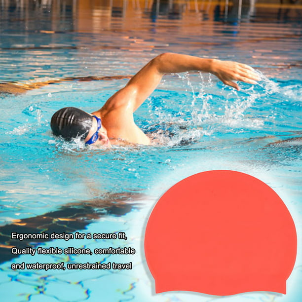 Gorro de piscina de verano para adultos, gorro de natación profesional de  pelo largo con protección