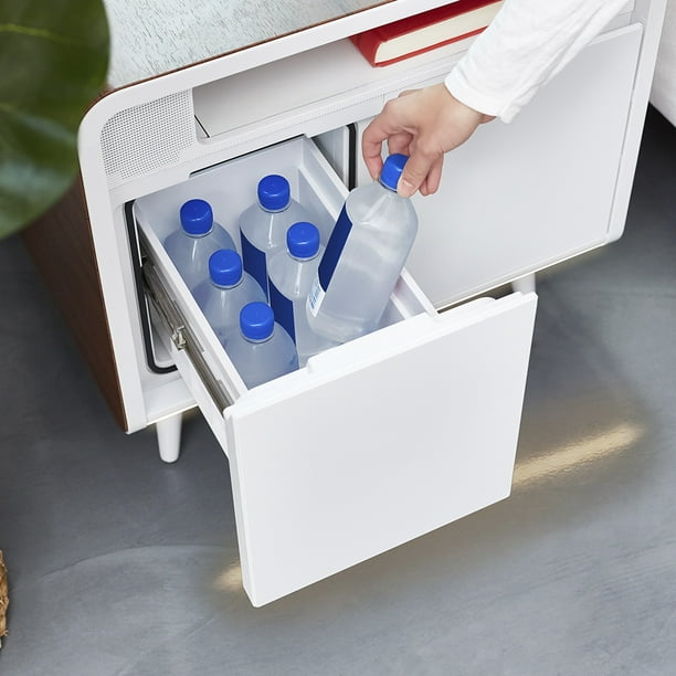 Mesa de Centro Inteligente color blanco con Bocinas y Refrigerador Sobro  Sobro SOCTB300WHBK