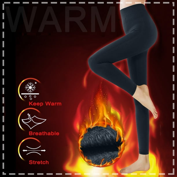 Leggings térmicos gruesos y cálidos para mujer, pantalones de lana
