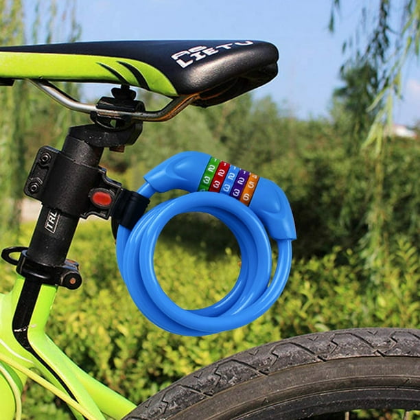 Candado para bicicleta con soporte de montaje, cable de bicicleta básico  autoenrollable de 4 dígitos con combinación de candados para bicicleta