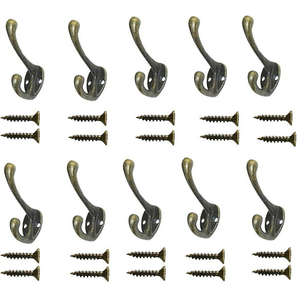 10 piezas de ganchos para abrigos montados en la pared gancho de metal vintage para sombreros diseño de bronce de hierro fundido retro qi cheng shuxiuwang 8390613617927
