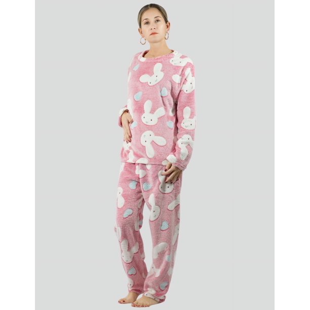 Pijama De Mujer Tallas Extra Tela Polar Flane para Invierno Calientita  PIJ-055-MJE