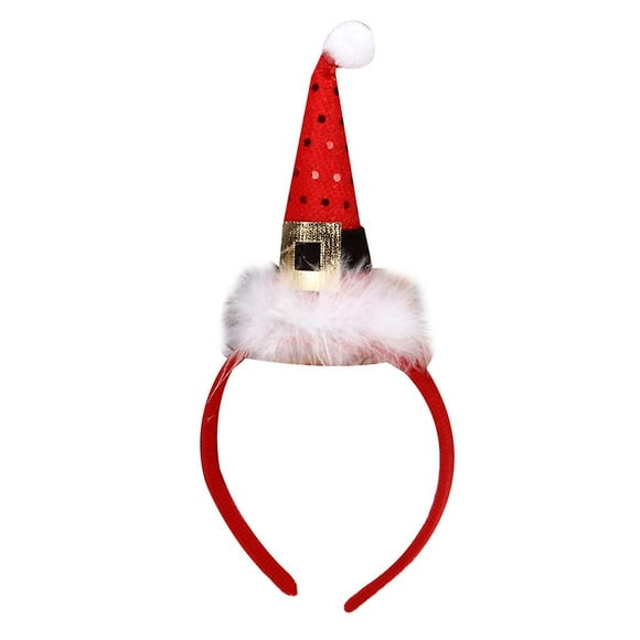 feather santa hat headband sequins xmas hat hairband christmas hat hair hoop yongsheng