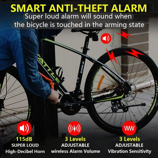 Luz trasera inteligente para bicicleta, intermitentes de freno – Alarma  trasera de bicicleta recargable por USB – Sensor de movimiento de seguridad