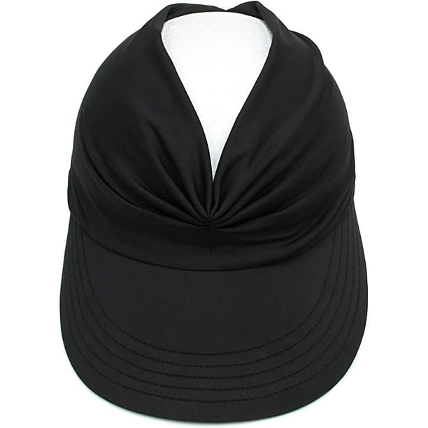 Sombrero de visera de ala ancha para mujer, gorra de deporte de playa con protección  UV UPF 50+ de verano, color negro JAMW Sencillez