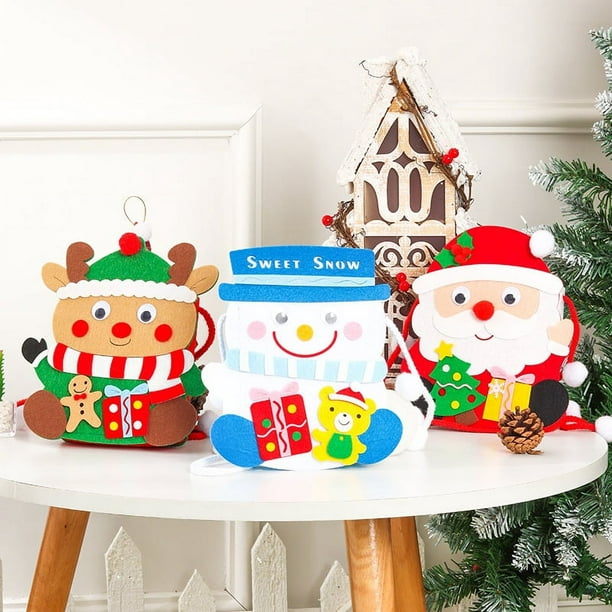 ER Tres bolsas de Navidad para niños, decoraciones navideñas hechas a mano,  rompecabezas para guardería, regalos de Navidad que varían en tamaño oso de  fresa Electrónica