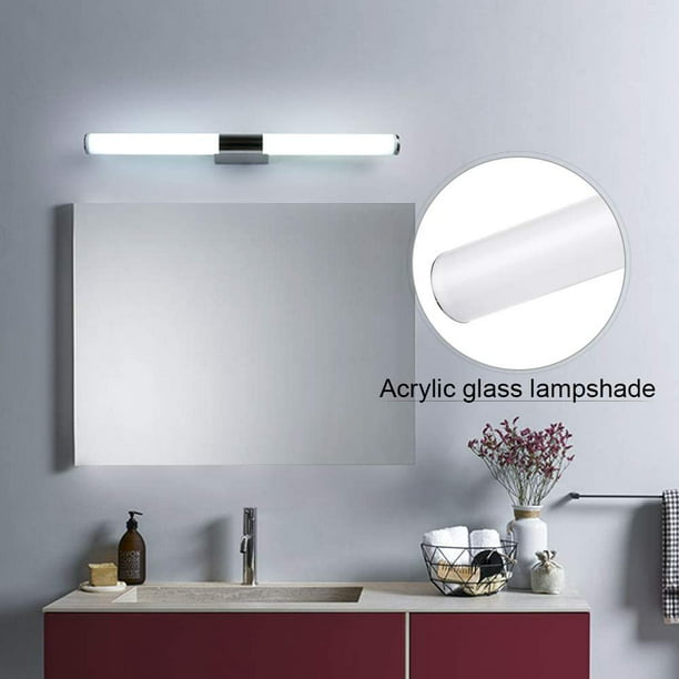 Siet Luces LED para espejo de baño, lámpara de pared cromada con cable de  tracción, lámparas de espejo de inodoro de pared, espejo de baño, luz