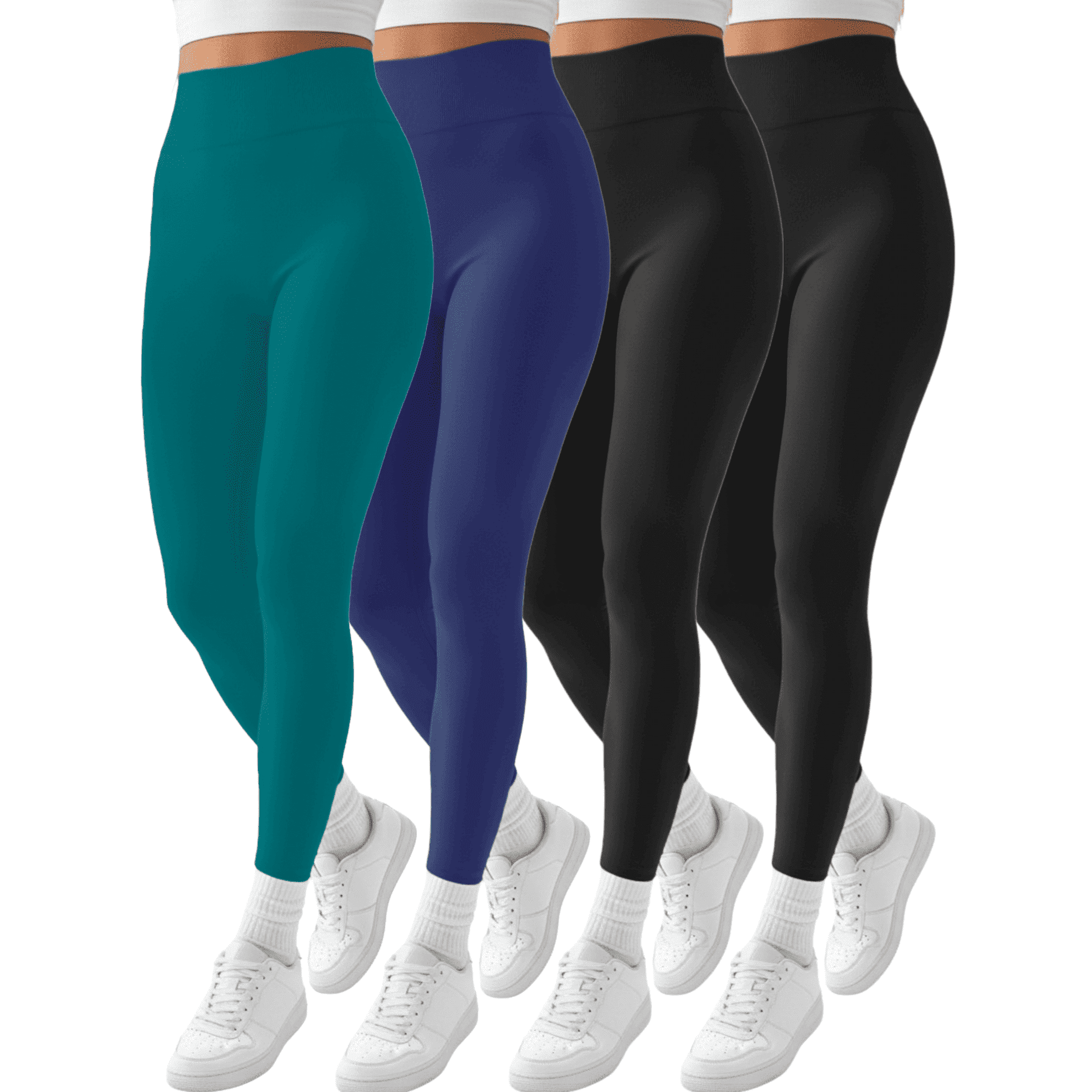 Pack 4 colores leggins faja termicos afelpados unitallas yoga