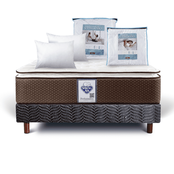 colchón  box spring air king size super value  2 almohadas sc  protector ensueño  juego de sabanas ensueño