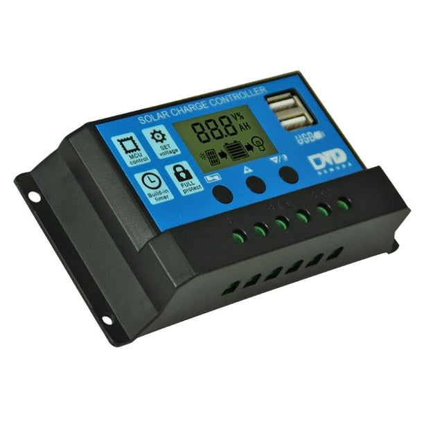 Controlador de carga solar 60A, regulador de carga auto inteligente de la  exhibición del puerto USB 12V/24V