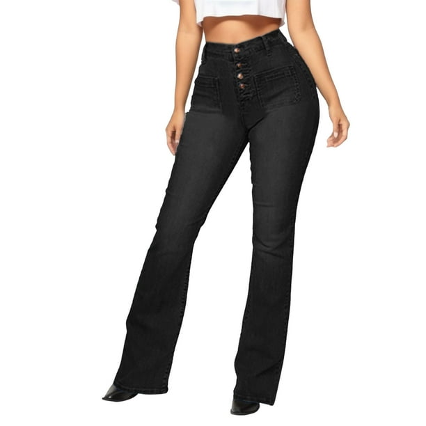Gibobby Pantalones mujer tallas grandes Bell Jeans Slim Mujeres Flare Jeans  Stretch Jeans Pants Cint Gibobby