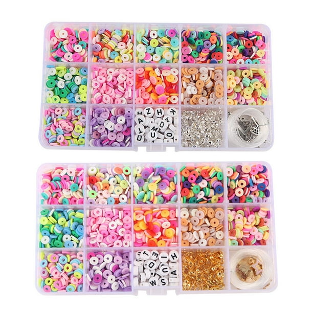 7048 Piezas Abalorios para Hacer Pulseras Kit,24 Colores 6mm