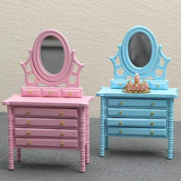 Casa de moderna y bonita, modelo de espejo de tocador de todo el cuerpo,  Mini muebles, dormitorio, niñas, , juguete, CUTICAT Miniaturas de casa de  muñecas