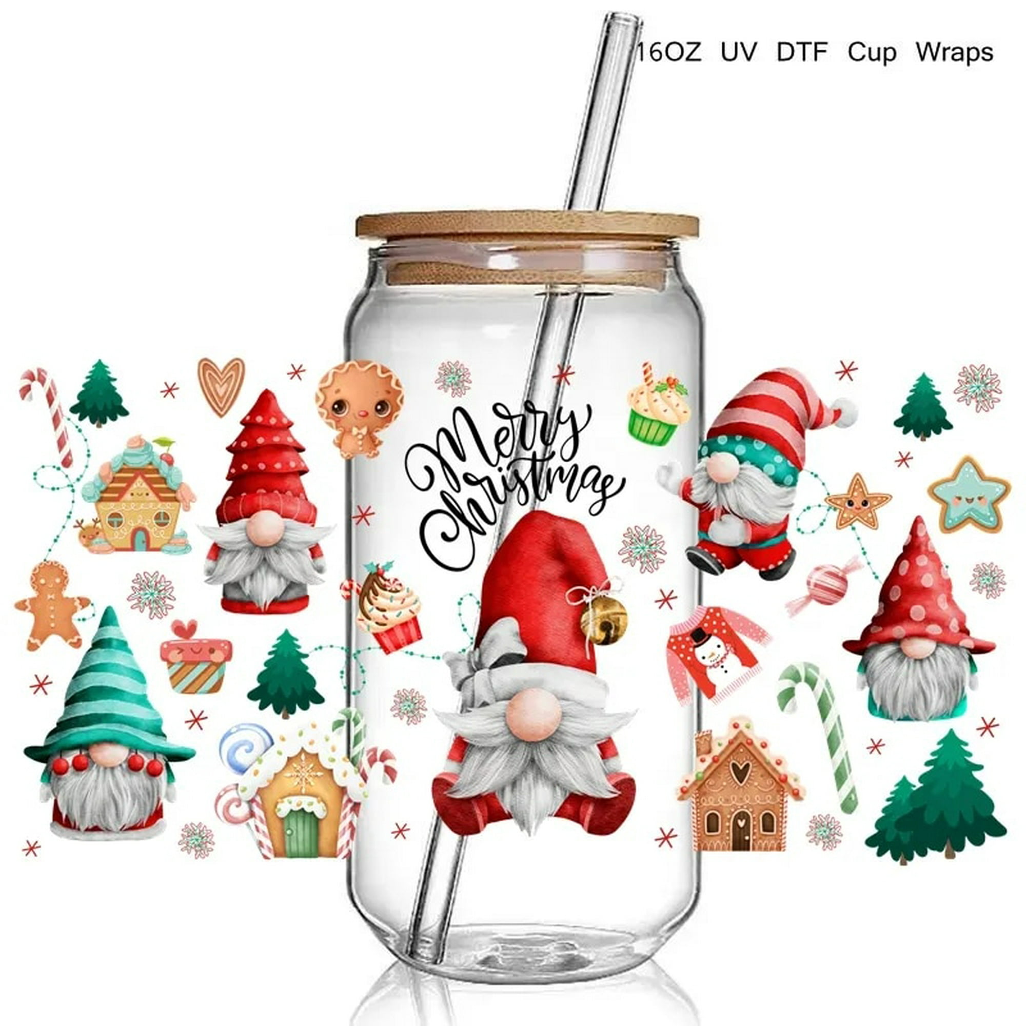 Sticker - Cartoon Christmas UV DTF Cup Wrap Transfer Stickers