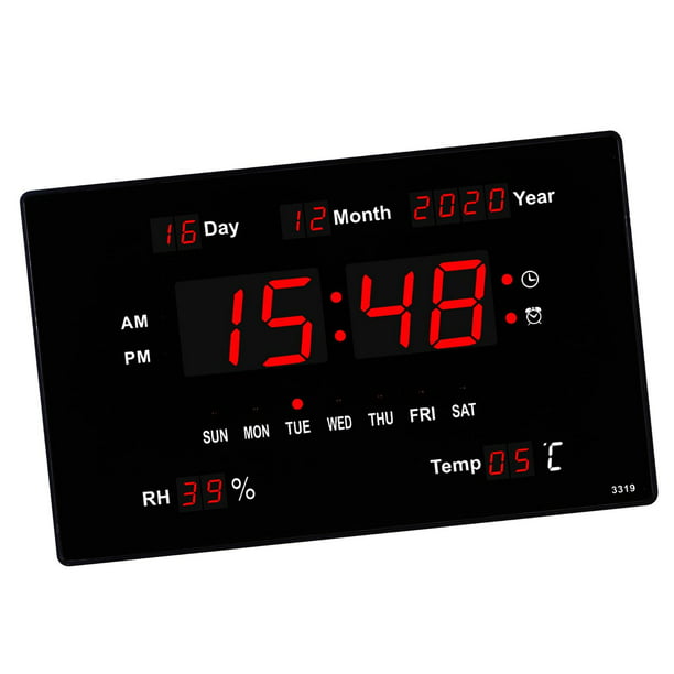  GooDay Reloj digital LED 3D, diseño moderno, relojes de pared  multifuncionales con control remoto, calendario de temperatura,  temporizador de cuenta regresiva, color blanco : Hogar y Cocina