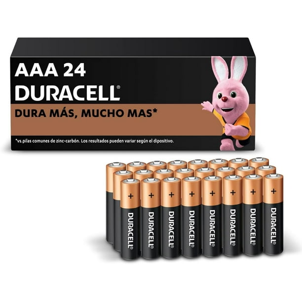 Duracell - Pilas AAA alcalinas de Larga duración 1.5V, Paquete con 24 Pilas  Duracell Duracell AAA alcalinas