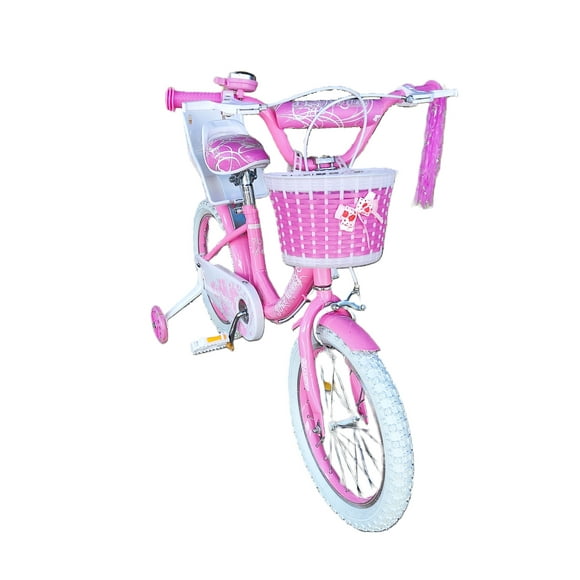 bicicleta para niña rodada 16 con canasta y portamuñeca para edad de 4 a 6 años princess city