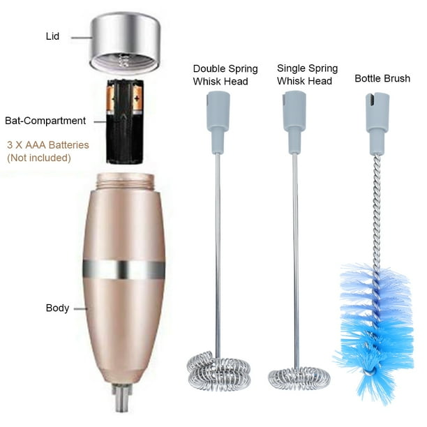 2X Espumador de Leche Electrico Inoxidable Batidora Electrica De