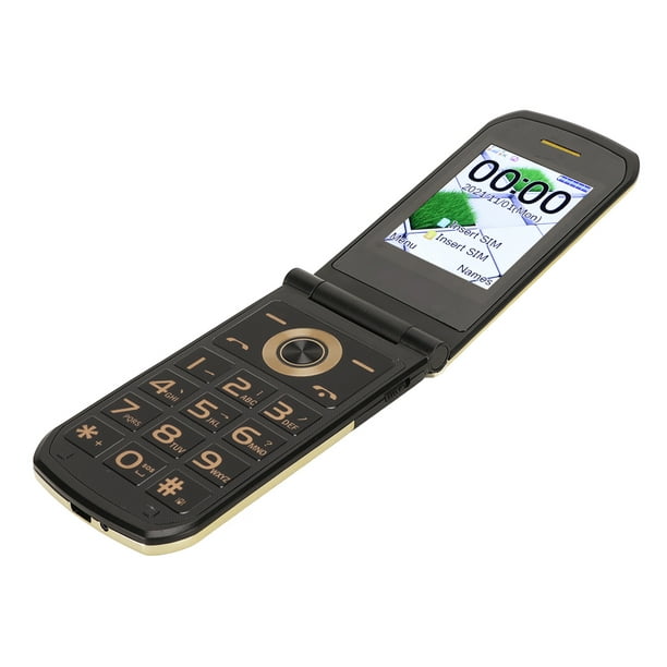 Cryfokt Flip Phone, 2G Dual SIM Dual Standby Pantalla Grande Flip Teléfono  para Personas Mayores para Viajes (Oro)