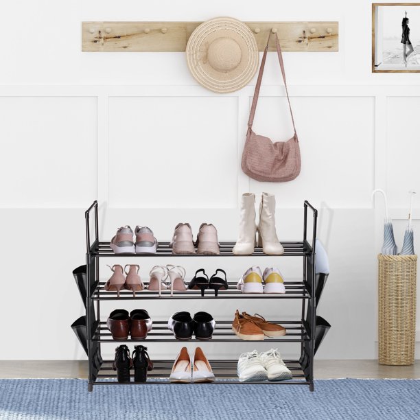 2-Tier Closet Shoe Rack, Dorm Closet Organizer