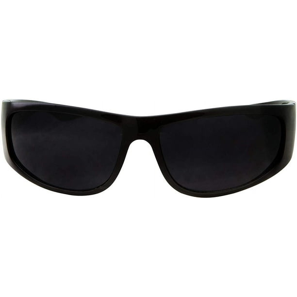 Gafas de sol negras con lentes súper oscuras, Jinete estilo motero, Marco  envolvente brillar Electrónica