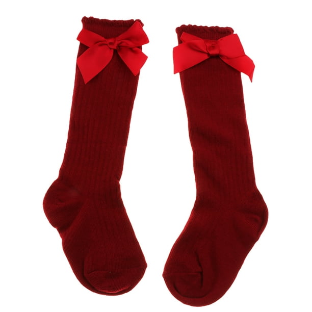 Prettyia bebé niña arco calcetines recién nacido infantil algodón calcetines largos 0-4T rojo perfke Calcetines hasta la rodilla | Walmart en línea