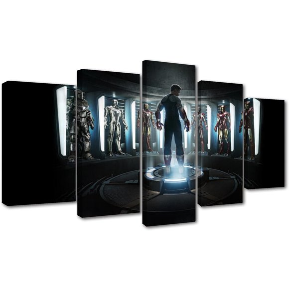 5 cuadros decorativos iron man trjes canvas listo para colgar jungle art impresion tela arte