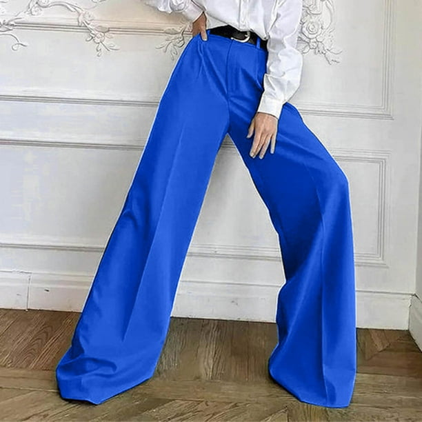 Pantalones de pierna ancha para mujer, pantalones de traje