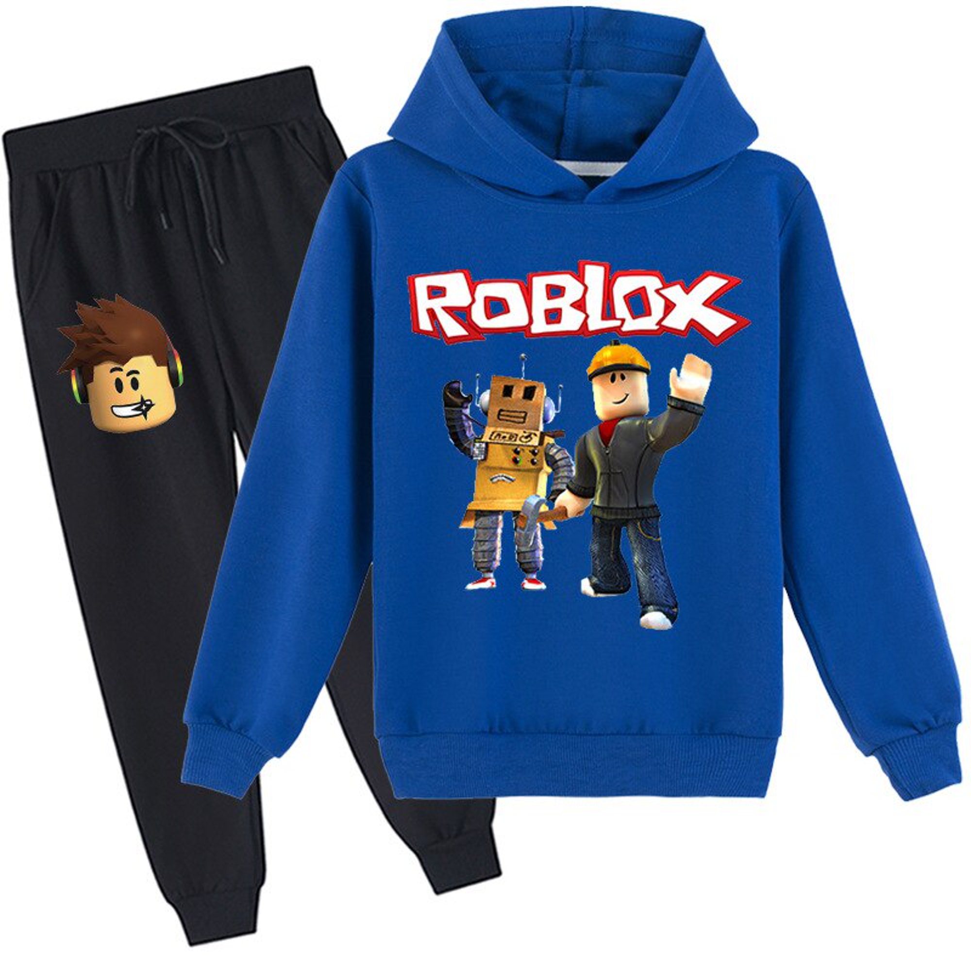 Roblox-suéter com gola redonda para crianças e adultos, jaqueta periférica,  camisa de fundo, manga comprida