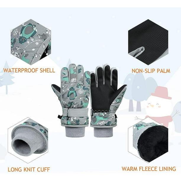 Guantes de invierno para niños impermeables niños niñas lindos guantes de  esquí de nieve guantes de snowboard para niños pequeños a prueba de viento  YONGSHENG 8390613428776