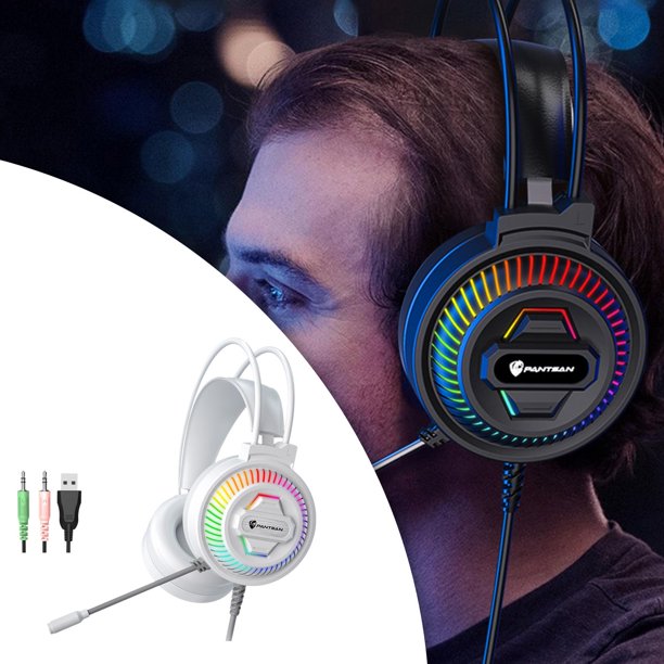 Auriculares Usb Para Juegos, Cascos Ajustables Con Cable