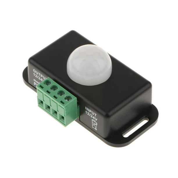 Sensor de movimiento de 12 V, sensor Pir negro, sensor infrarrojo  automático, detectores de movimiento, interruptor de luz Pir para pared,  luz de