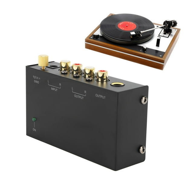 Amplificador de preamplificador de señal de preamplificador de fono para  tocadiscos, fonógrafo, enchufe estadounidense de 100 a 240 V CA